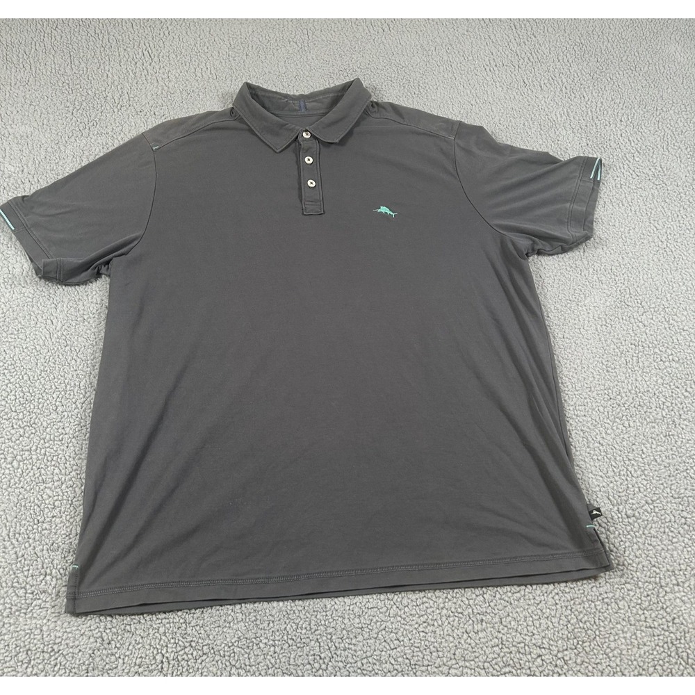 Tommy Bahama Polo Shirt‎ Mens XL Gray IslandZone 37.5 Performance Golf Stretch